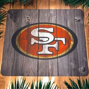 NFL San Francisco 49ers Logo Mouse Pad - Rustic Wood Style